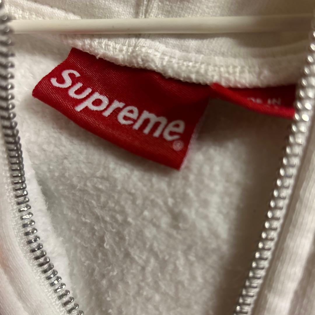Supreme ホワイト ジップアップパーカー