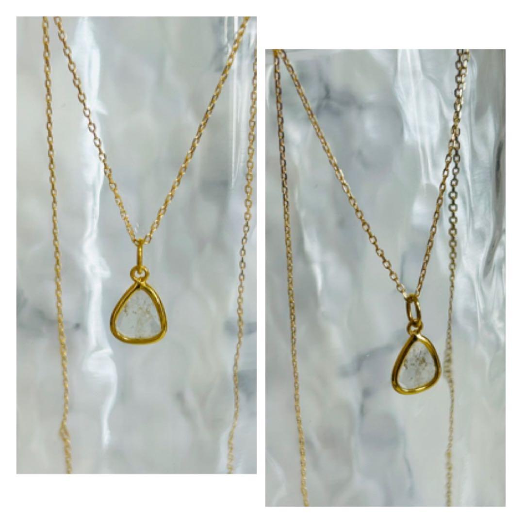 M0816-3)K18YGスライスダイヤモンドペンダントトップ 宝石