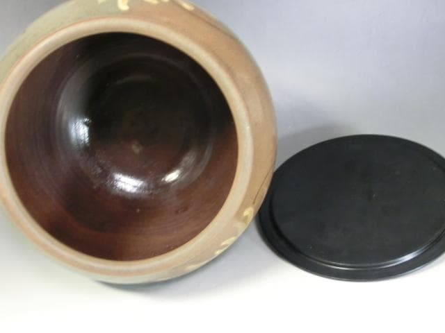 水指■古い時代物 絵唐津 瀬戸 大正弐年 丸正今井 菊 骨董品■