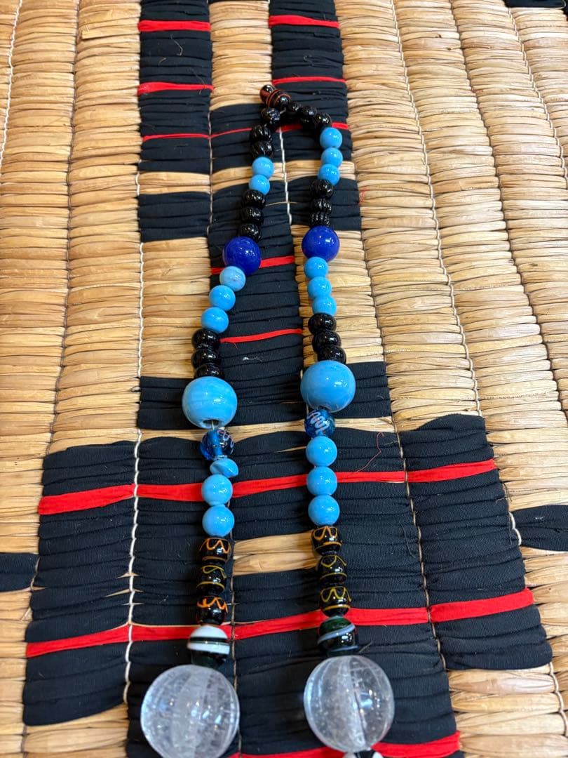 アイヌ タマサイ シトキ付き 三ツ巴紋 アイヌ玉 ガラス玉 蜻蛉玉｜専用