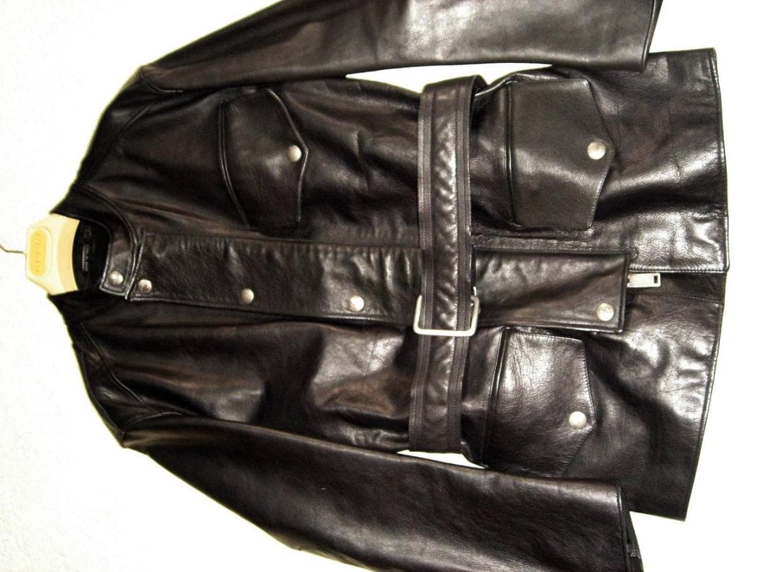 グッチ ライダース モーターサイクル レザー ジャケット 44 黒 革