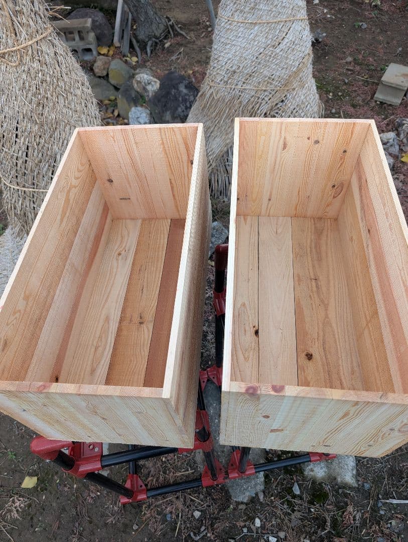 激安 りんご箱 取っ手無し 杉材 2箱 天然素材 蓋付き 1番人気-東京