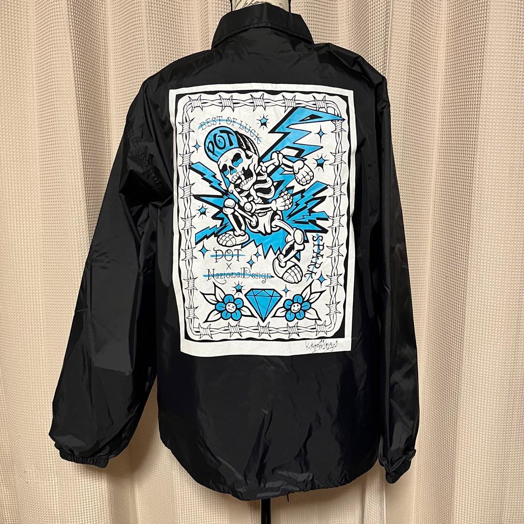 POT アーティスト ベンチコート ライブグッズ 長袖 上着 ガイコツ