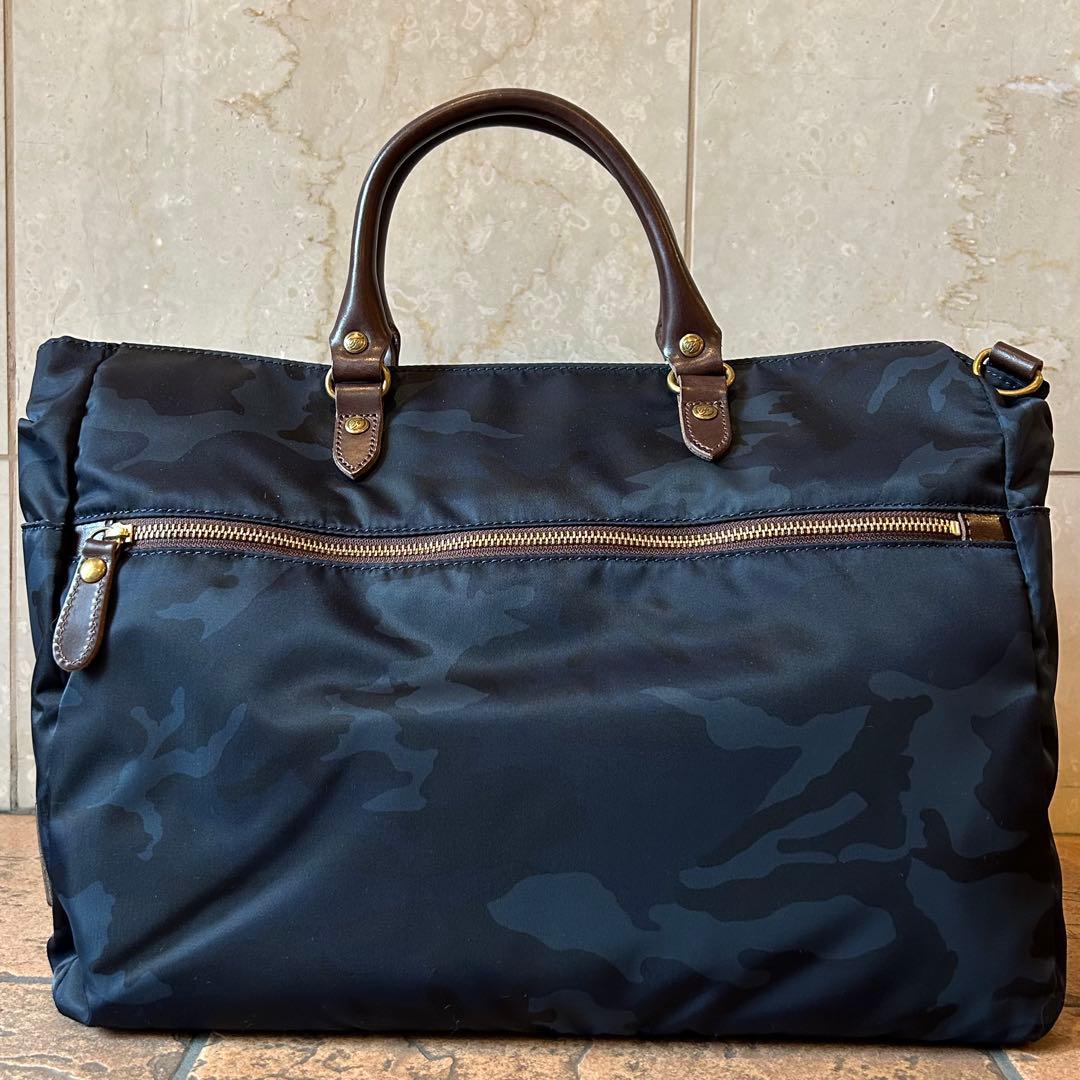 藤巻百貨店限定 FOLNA ビジネスバッグ ネイビー カモフラ 迷彩