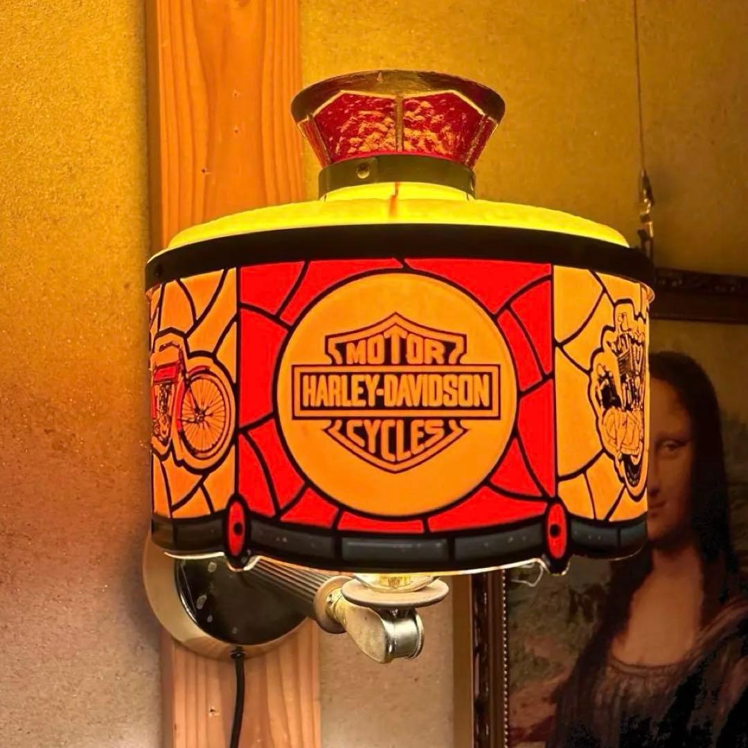 70年代 ハーレーダビッドソン ステンドグラス ランプ ライト 看板