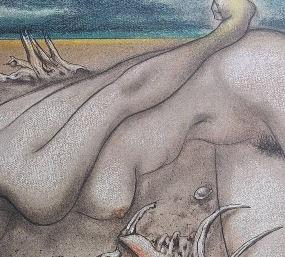 古沢岩美、「乾いた砂浜」、厳選、希少画集・額装画、限定800部、人気作品