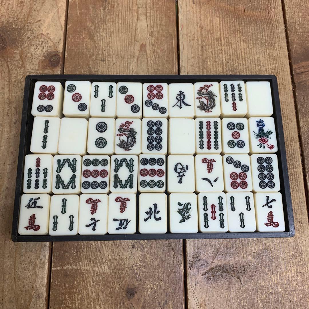 E-壁 【希少・昭和レトロ】高級麻雀牌 背竹牌 竹目 骨牌 当時物 - メルカリ