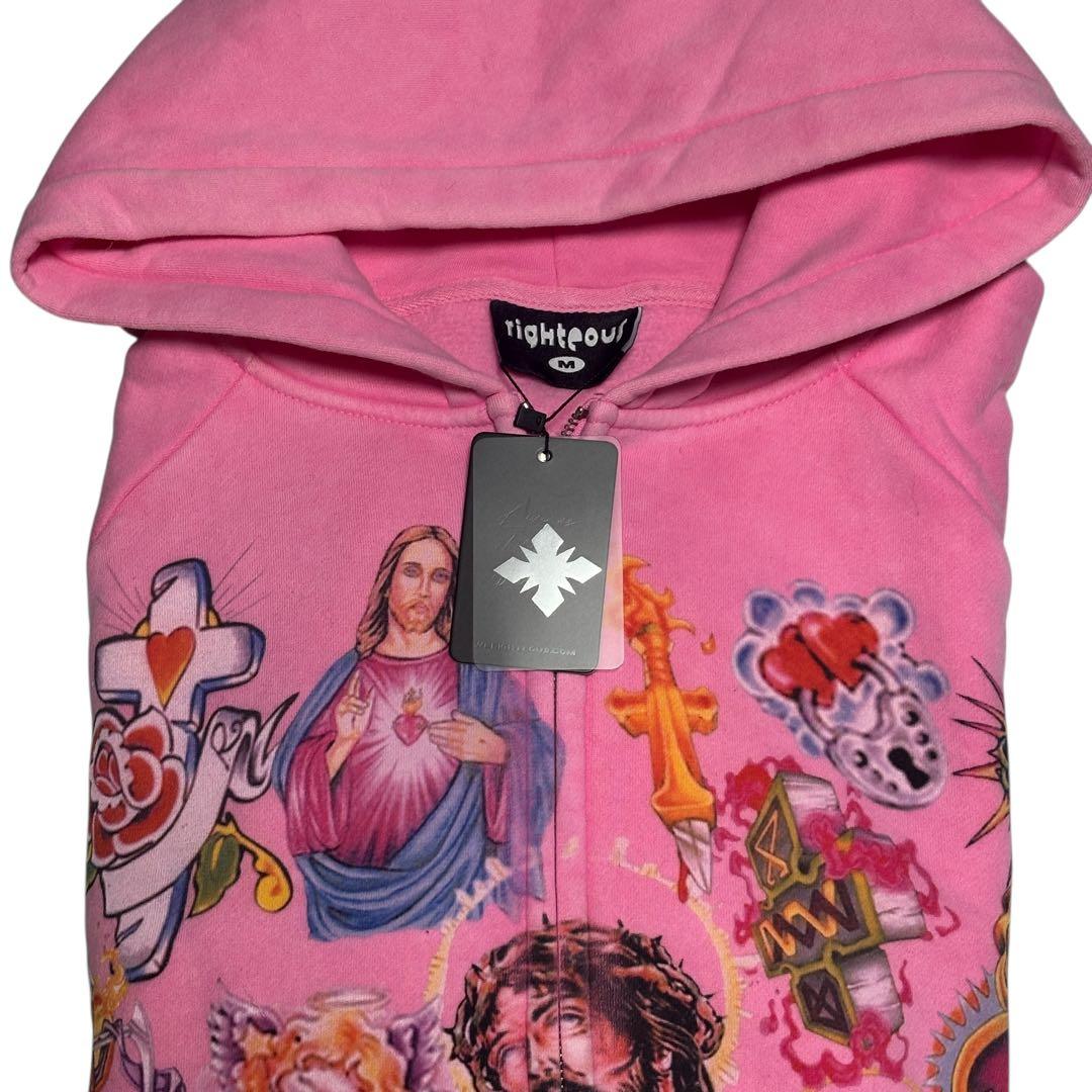 新品 We Are Righteous ジップアップフーディ M ピンク