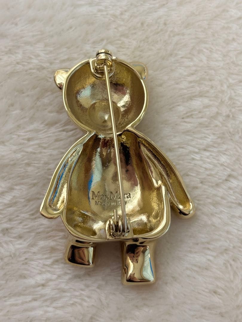 MaxMara ゴールド クマ ブローチ 美品 本物 マックスマーラ くま