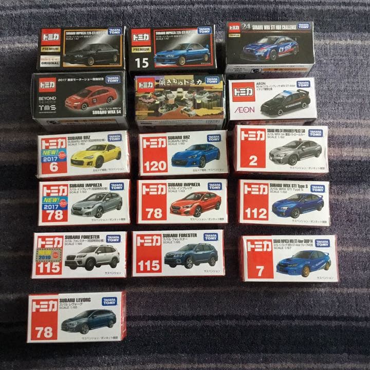 トミカ他　スバル車多数　ミニカーセット