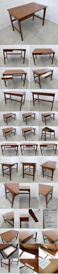 美品■カリモク60■オーク材■デスク■引出し付き■ウォールナット色■
