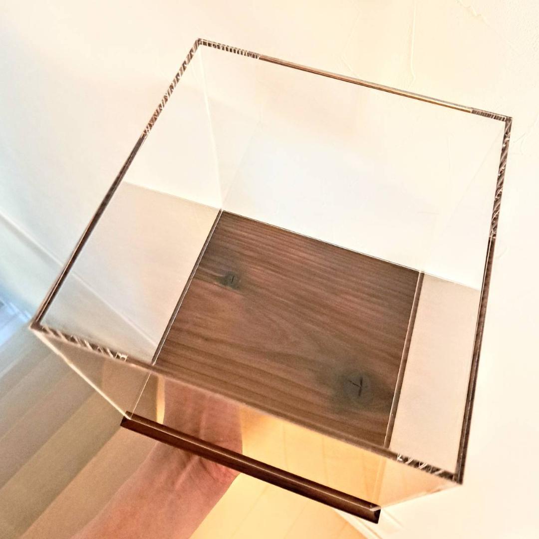 ショーケース】150×150×180 ※アクリル製ケース、無垢材土台 ショーケース】