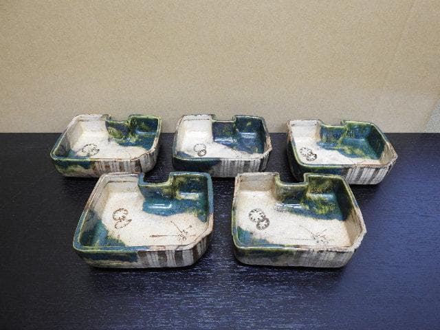 織部向付　5客　明治頃　MA318