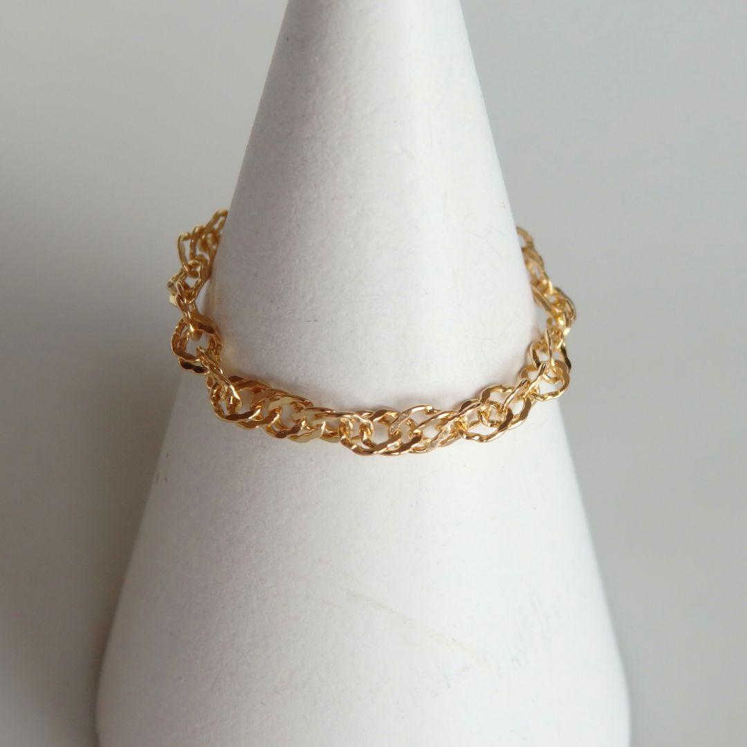 ⭐️るーこちゃん⭐️　k18リング　チェーンリング　スクリューチェーン