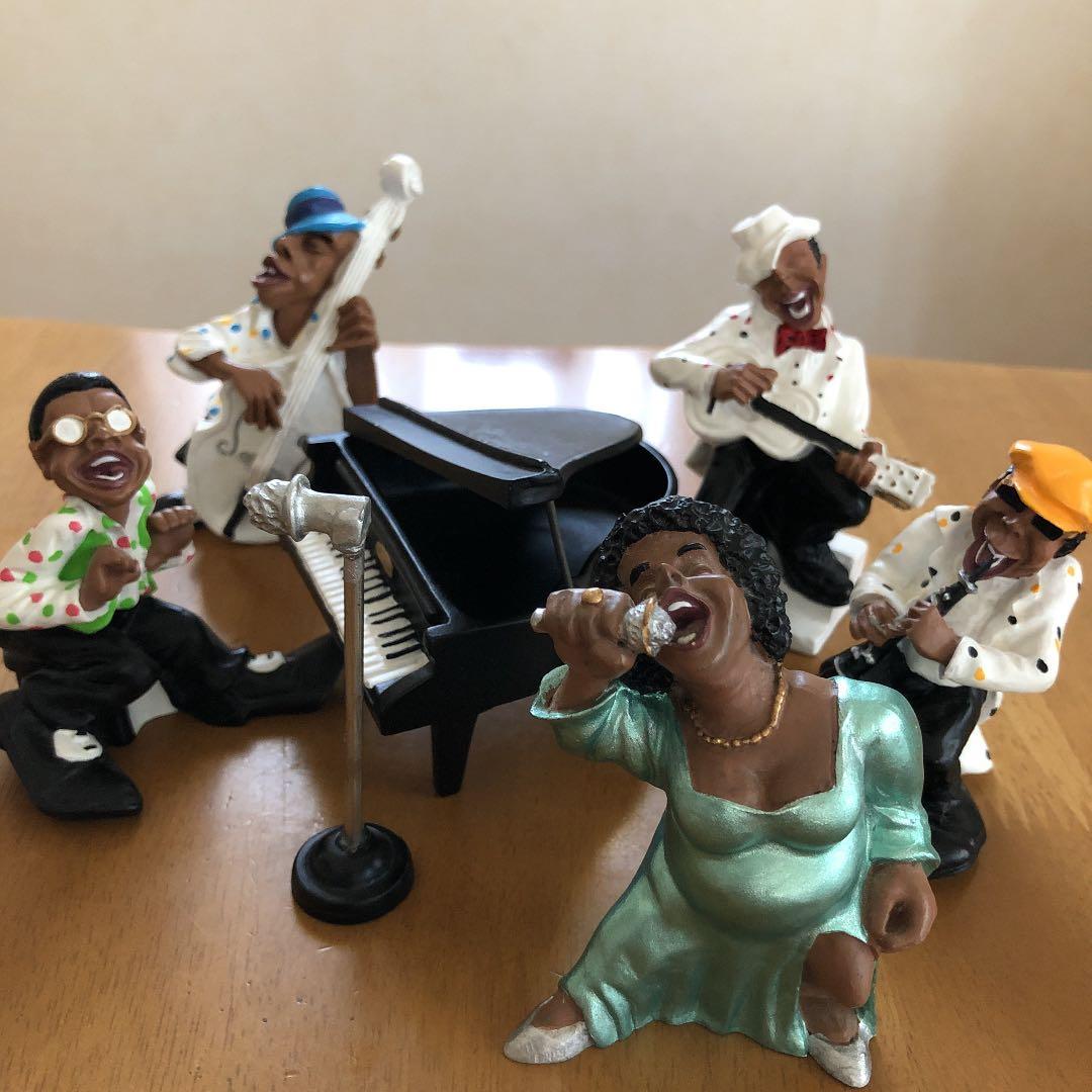 JAZZ】ジャズ バンド フィギュア 置物 人形 5体 セット アンティーク