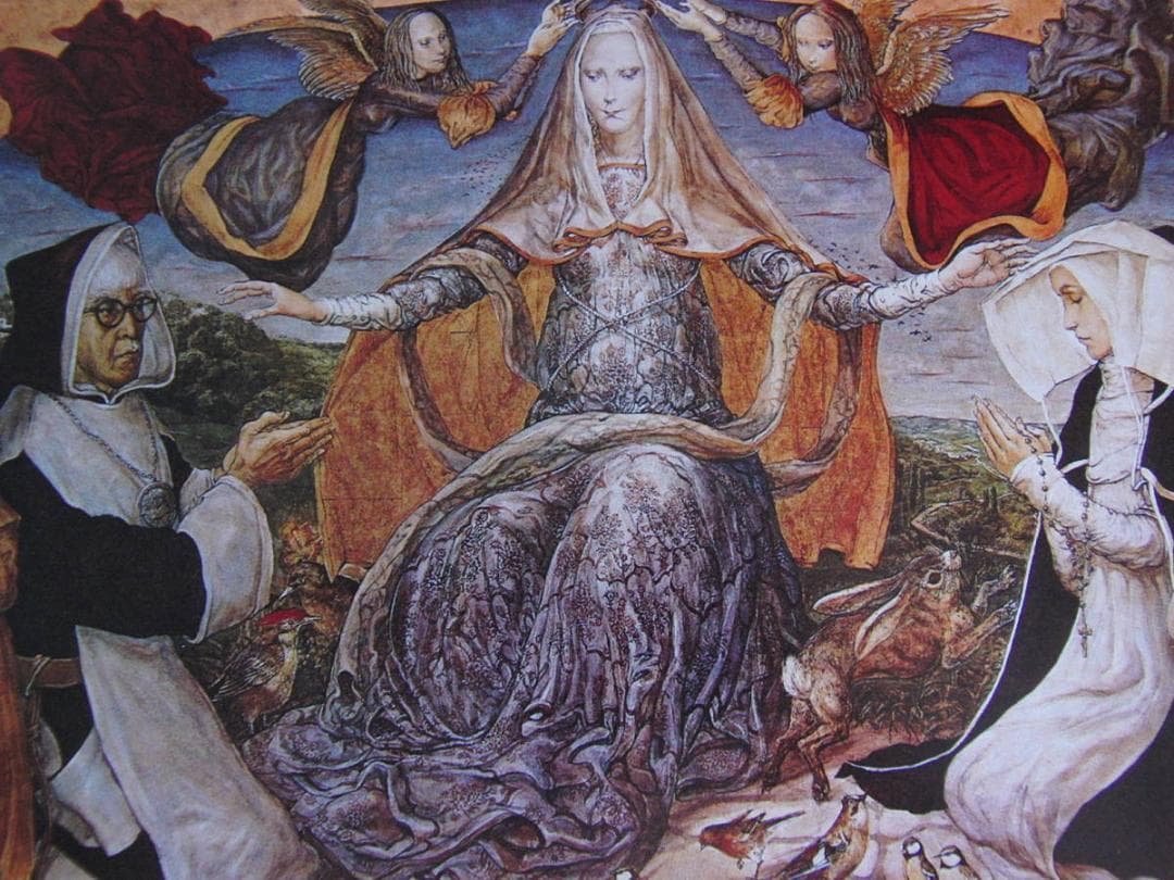 藤田嗣治、「Adoration」、希少画集の額装画、人気作品