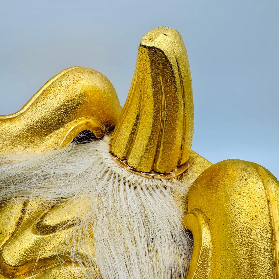 木彫 瑞宝造 獅子頭 神具 縁起物 祭】邪気払い 骨董 アンティーク 共箱