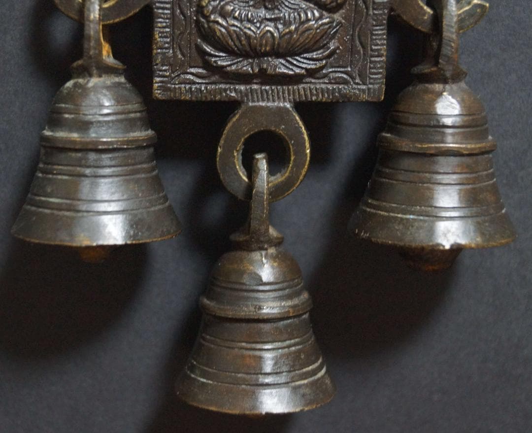 オールドチベット仏教 銅製 金工細工仏陀鈴 Dorje Vajra Bell