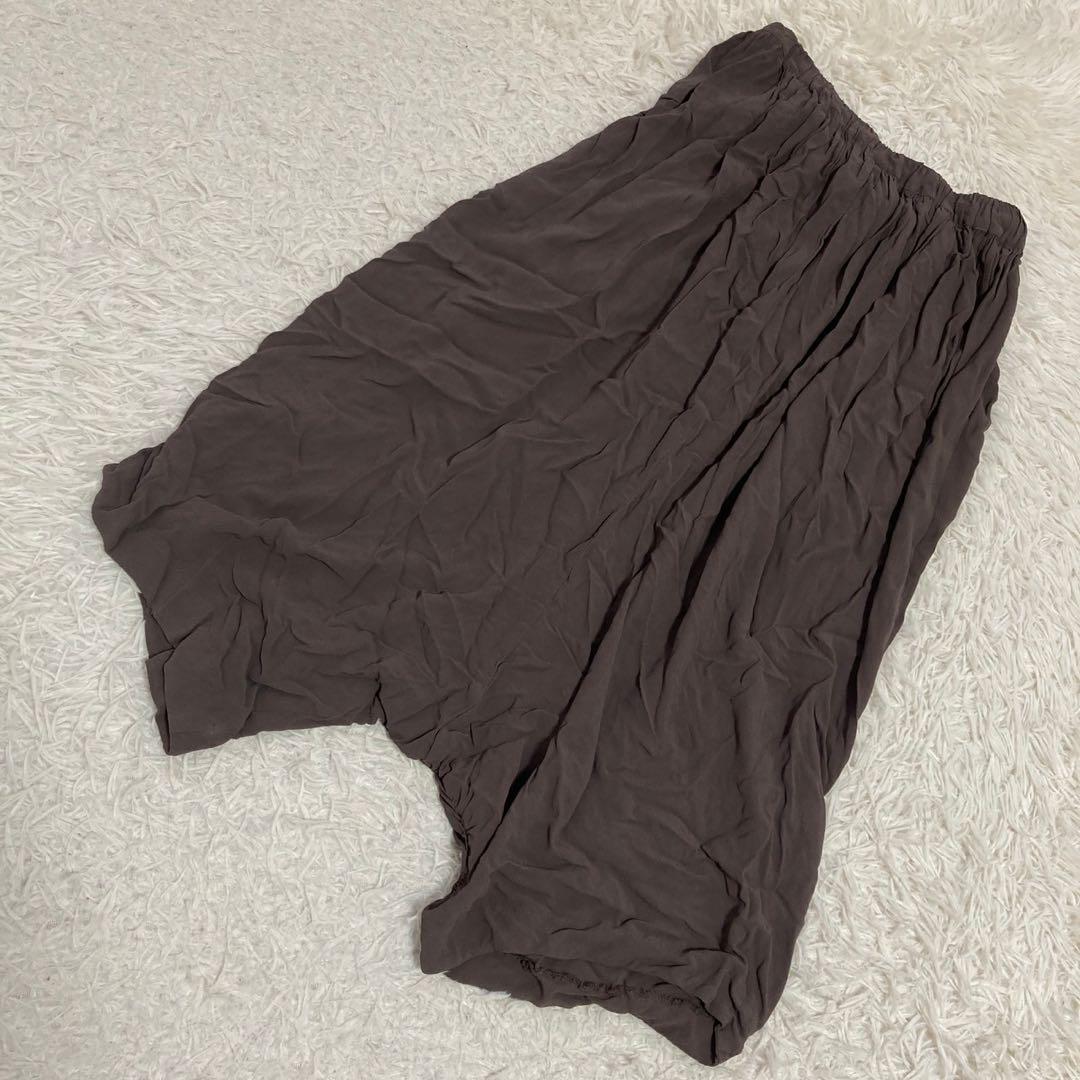 COMMEdesGARCONS 変形シフォンパンツ ブラウン XS オシャレ