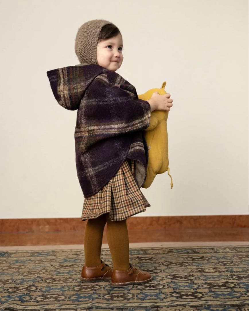 【値下中】HELLO LUPO poncho purple check 22aw