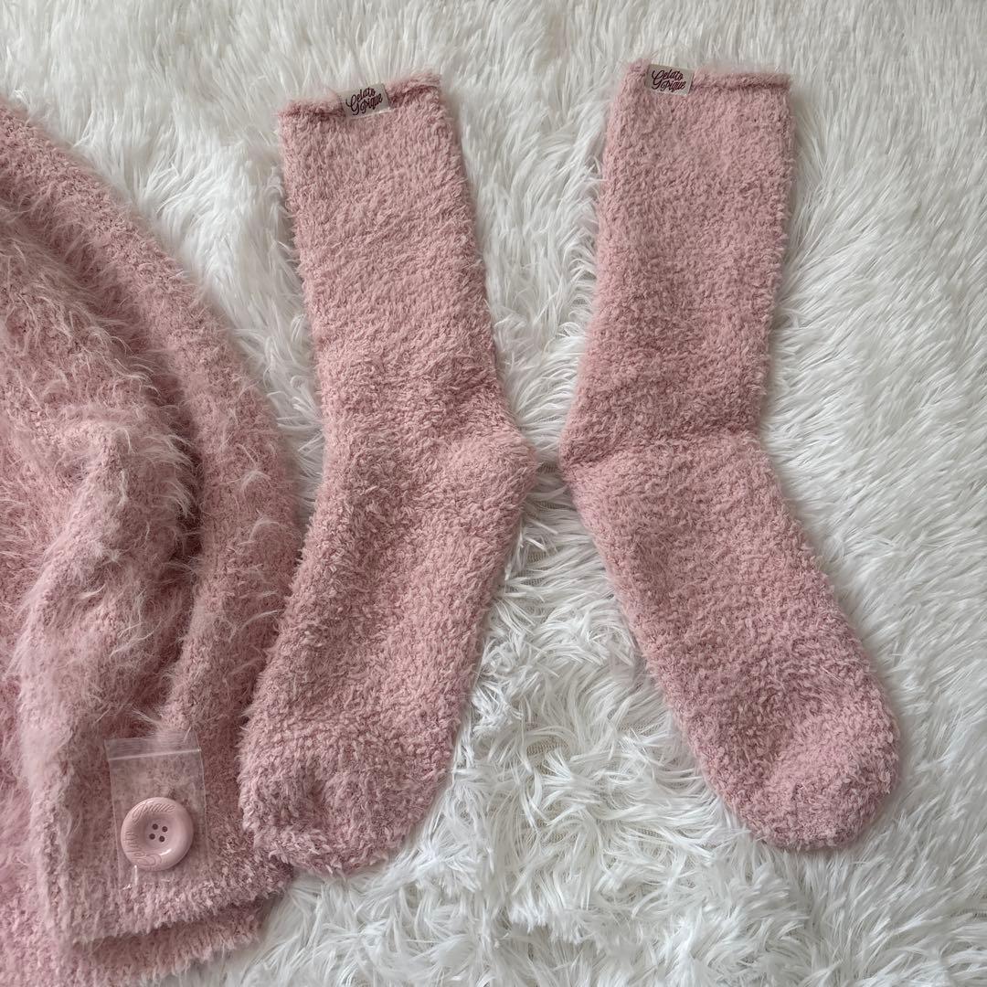 極美品　ジェラートピケ　ジェラピケ　カーディガン　パンツ　ソックス　3点