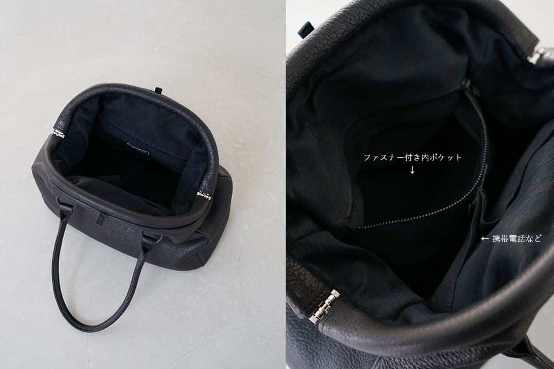 Mochi モチgama bag [black/ma-pro-14]鹿革