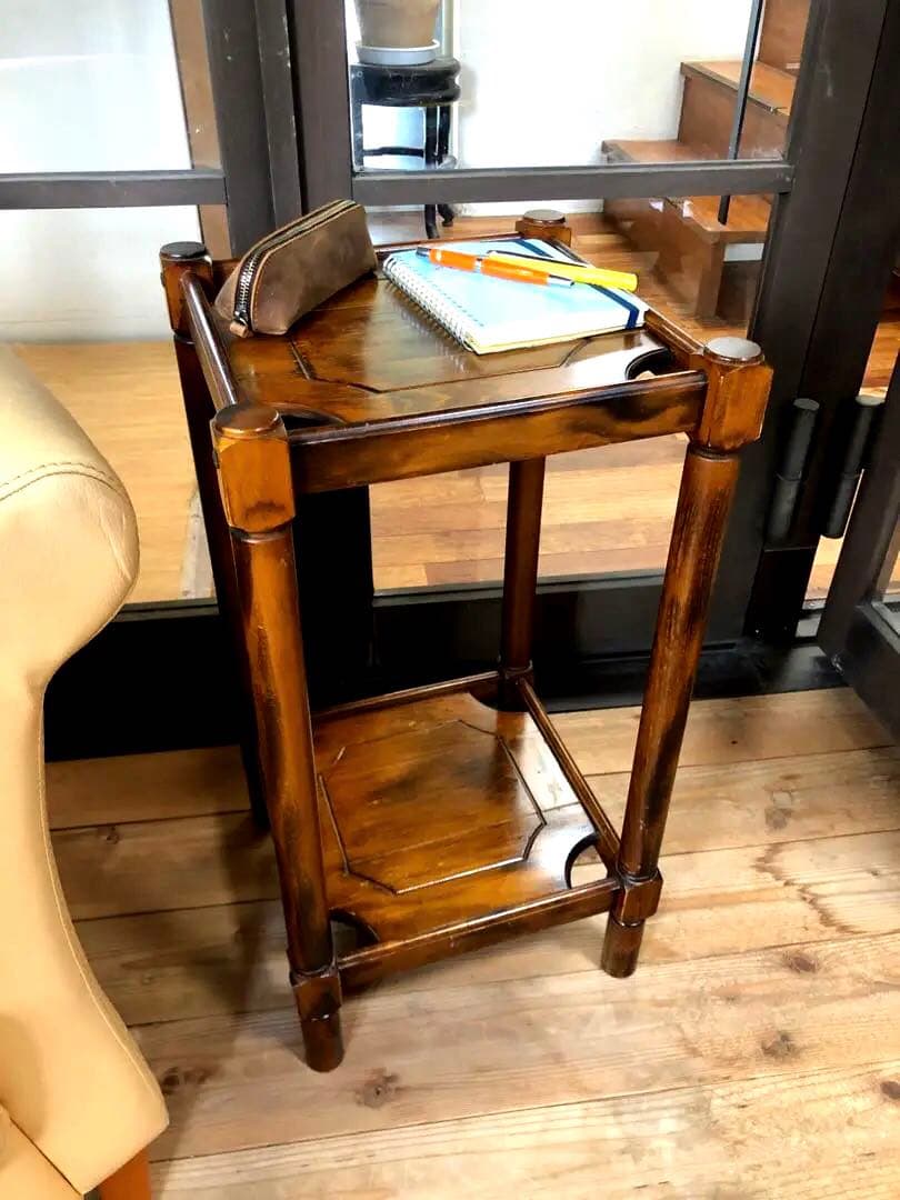 マホガニー無垢材 《 アメリカ製 ビンテージshelf 》 棚 木製 台座