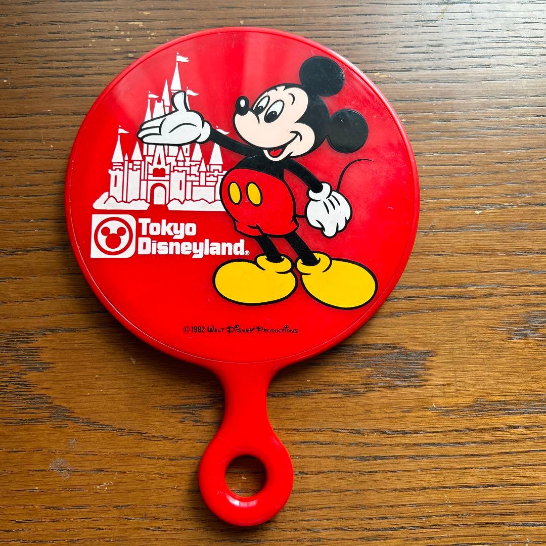 ディズニー 手鏡 ミラー 1982年 昭和レトロ 大サイズ ミッキーマウス