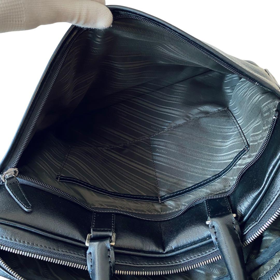 FUJITAKA フジタカ【美品】2WAY レザー ブリーフケース ブラック