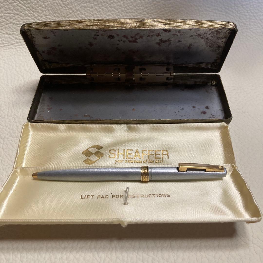激レア品 シェファー シルバーボディーボールペン 13センチ 金属箱付￼
