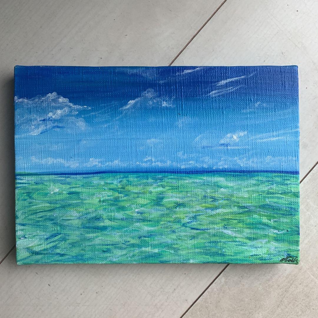 セットアート海の絵油絵キャンパス絵絵具インテリアIKEA ZUNI