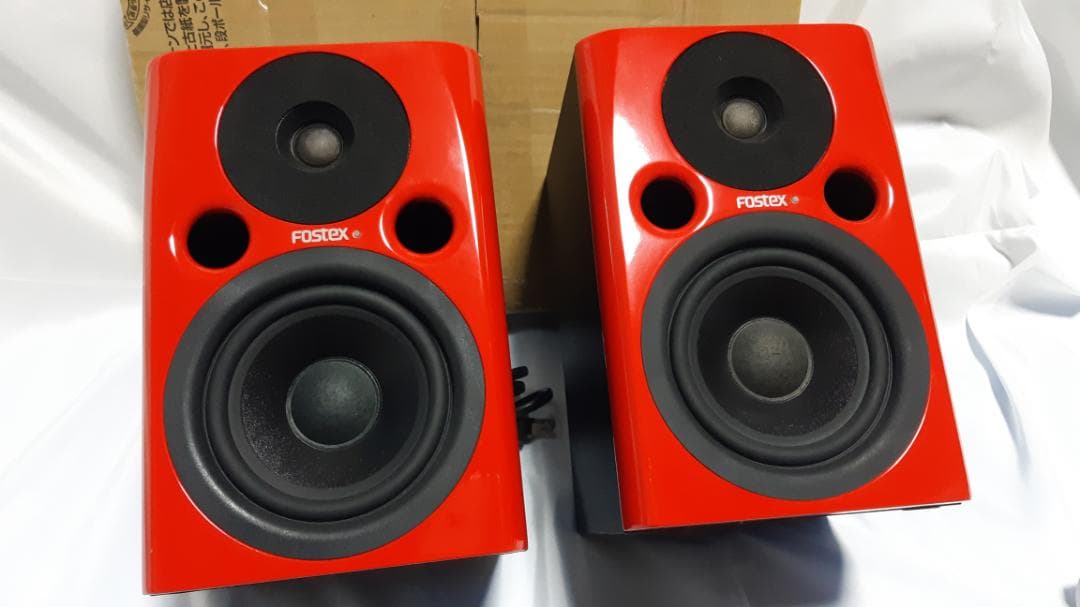 美品 Fostex PM0.4n スタジオモニタースピーカー レッド