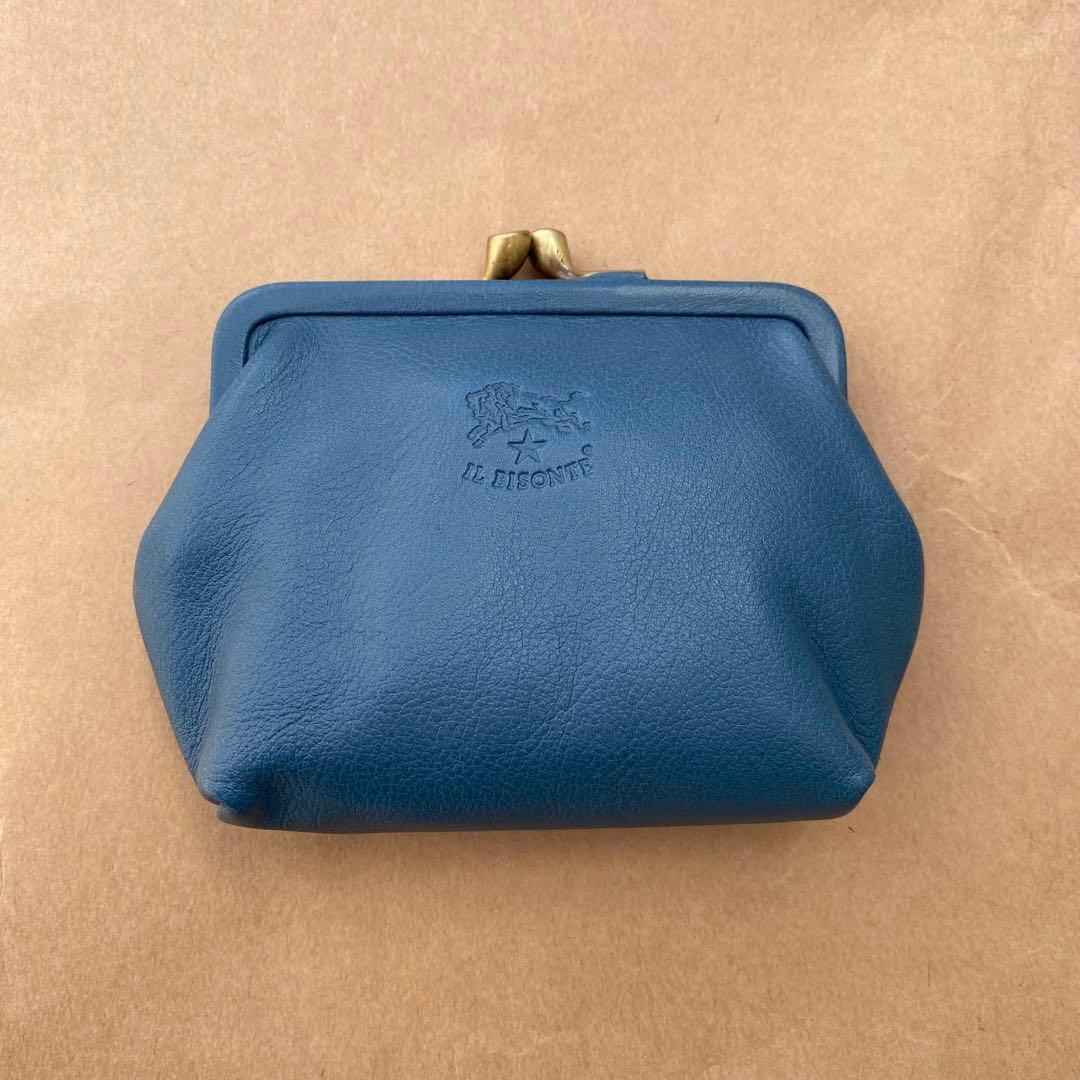 がま口　ポーチ　ミニ財布　ケース　小銭入れ　小物入れ　ブルー