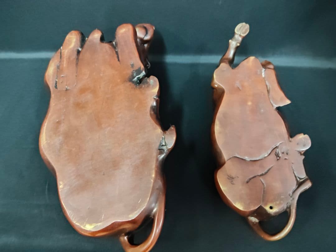 重量9.6kg】銅製 臥牛 置物 在銘 親子 牛 縁起物 オブジェ 骨董