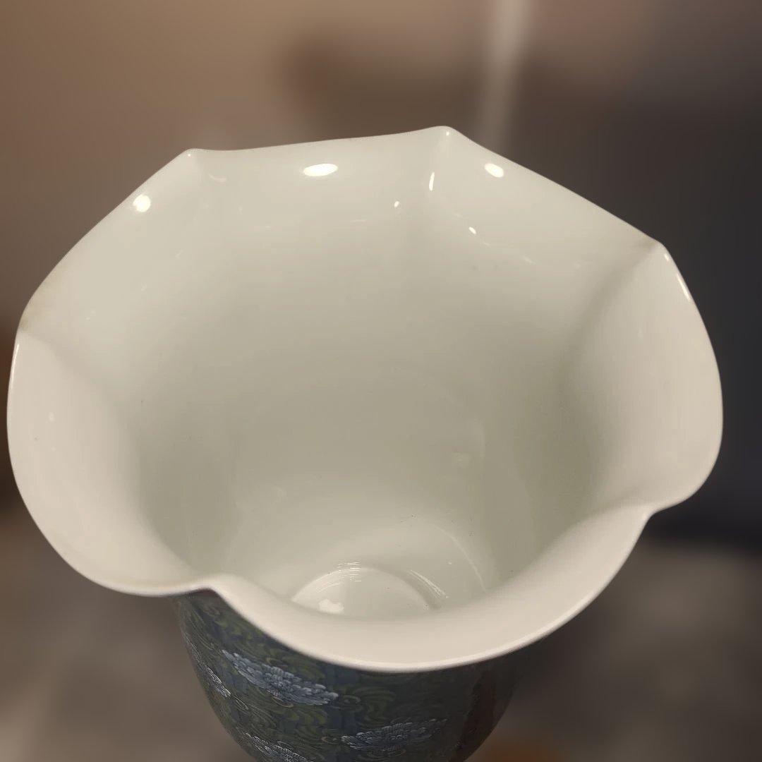 M*n様 藤井勝雲　大作　飾り壺　総手書き　高さ約45.5cm　共箱