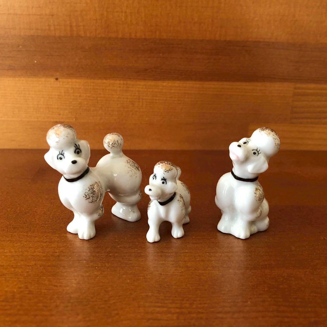 陶器のプードル フィギュリン 輸出用 ノベルティ ヴィンテージ