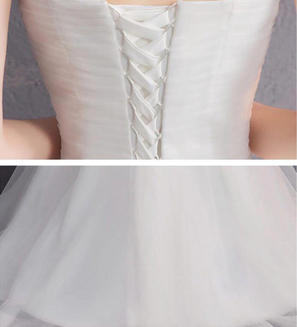 【美品】ウェディングドレス　前撮りドレス　Aライン　ビスチェ