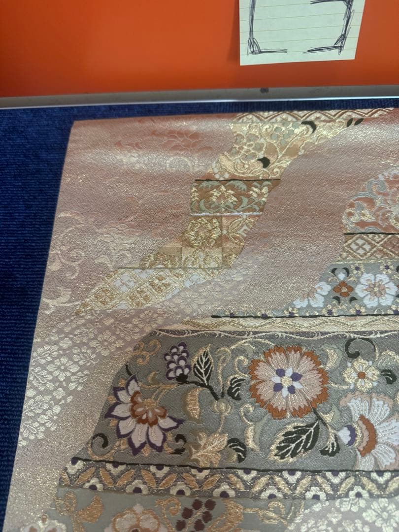 2682袋帯 古代彫金紋 西陣織 金糸 高級上質上品 約440cm 未使用