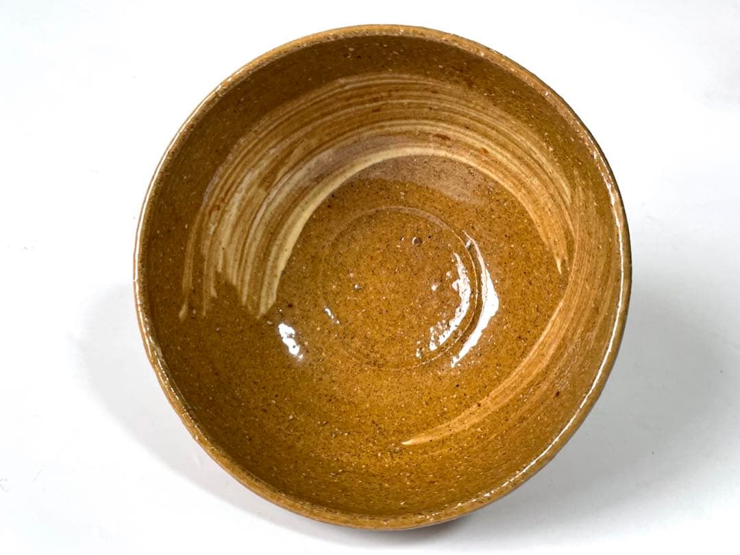 陶芸家　作家物　九代　長岡住右衛門　長岡空味 刷毛目茶碗　伊羅保　出雲　楽山焼