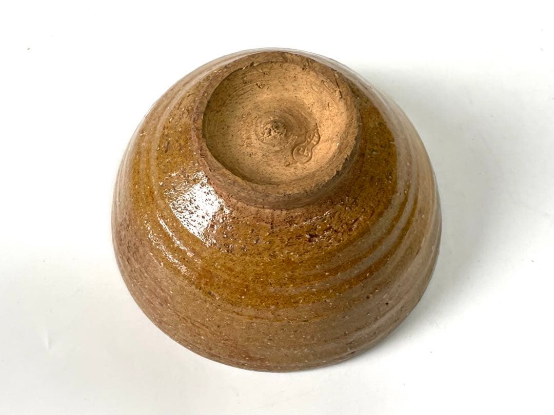 陶芸家　作家物　九代　長岡住右衛門　長岡空味 刷毛目茶碗　伊羅保　出雲　楽山焼