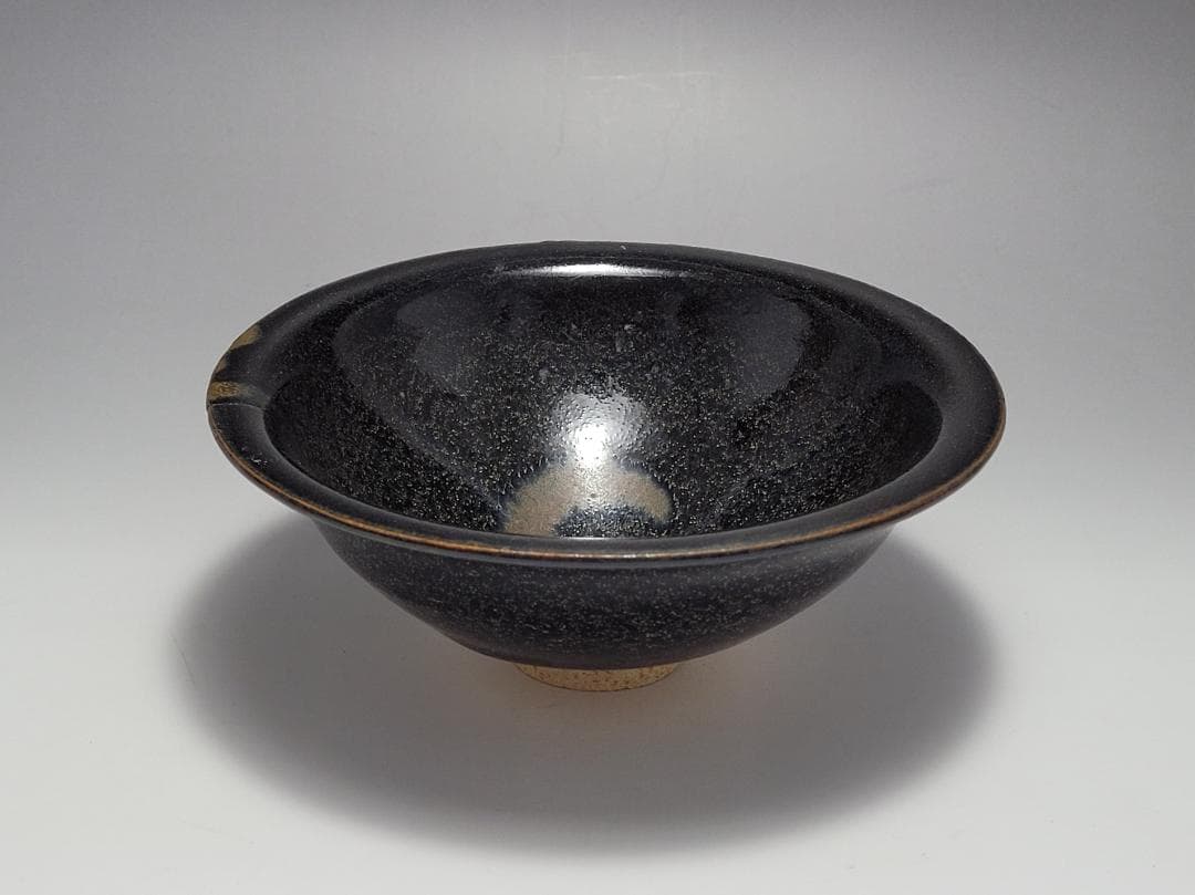 黒釉 窯変紋 茶碗 宋元時代 幅約15.7cm