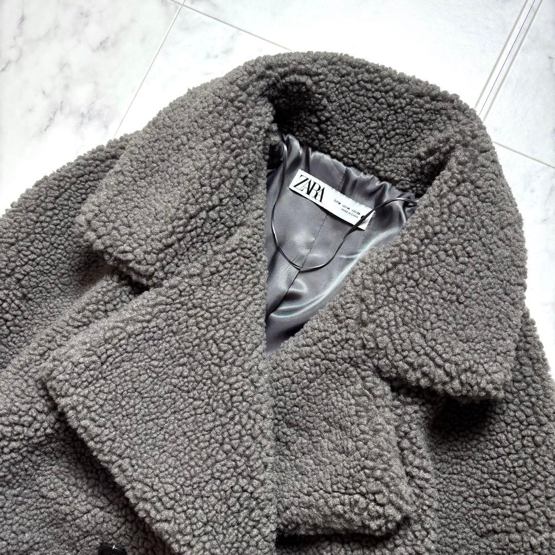 極美品✨ザラ ダブルブレスト フェイクボアコート テディベアコート