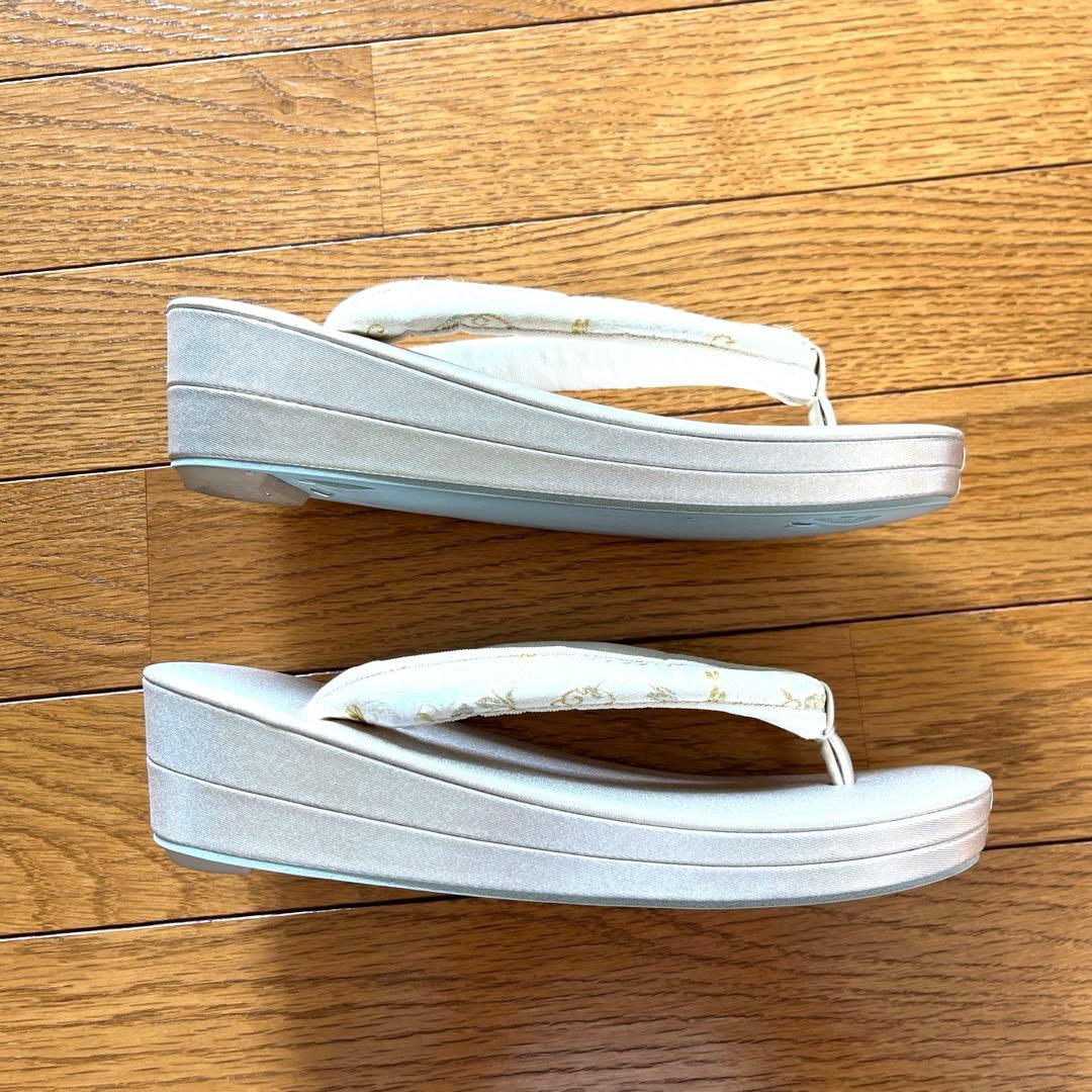 【早い者勝ち】草履バッグセット 花柄 アイボリー 美品