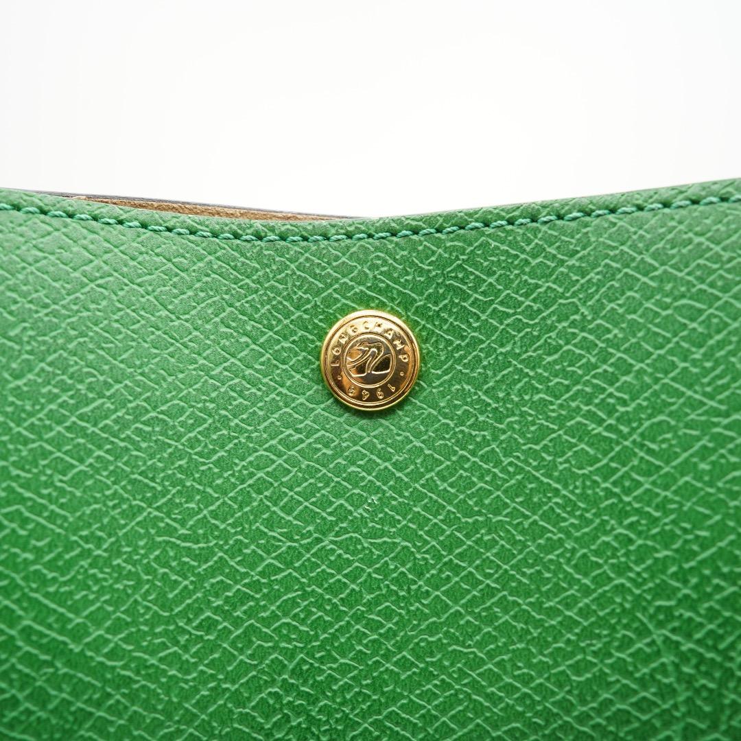 LONGCHAMP バゲットバッグ レザー グリーン