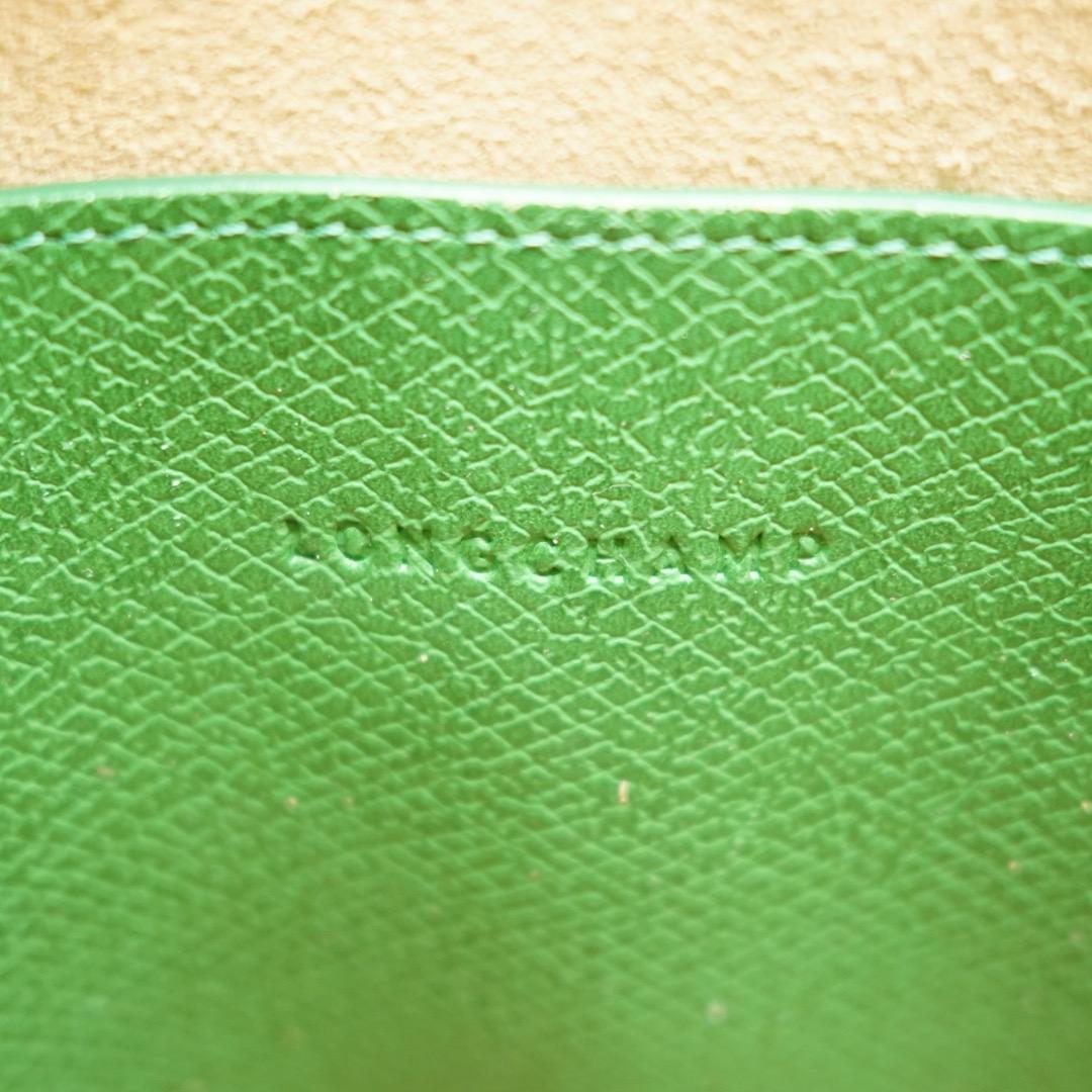 LONGCHAMP バゲットバッグ レザー グリーン