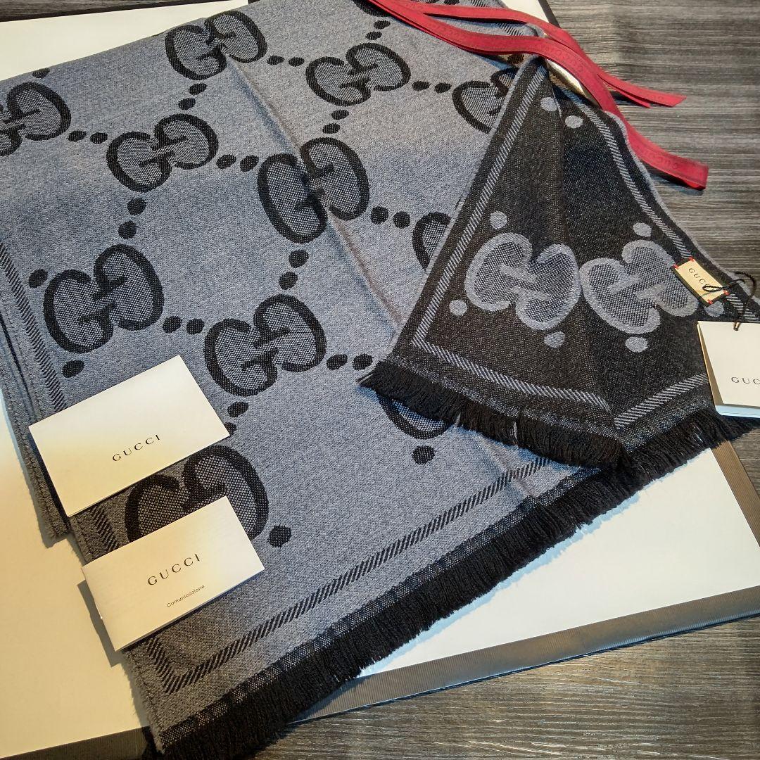 ❤新品箱袋付き❤定価7❤GUCCI マフラー ショール ストール❤ブラック❤