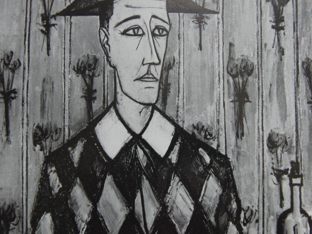 ベルナール・ビュッフェ、「Arlequin」、希少画集の額装画、人気作品