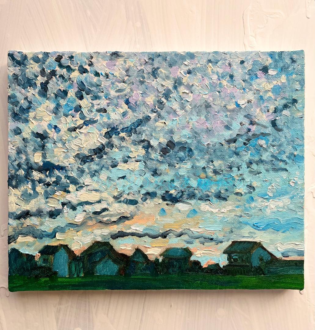 22×27㎝「夏の終わりの朝３」油彩・原画・F3