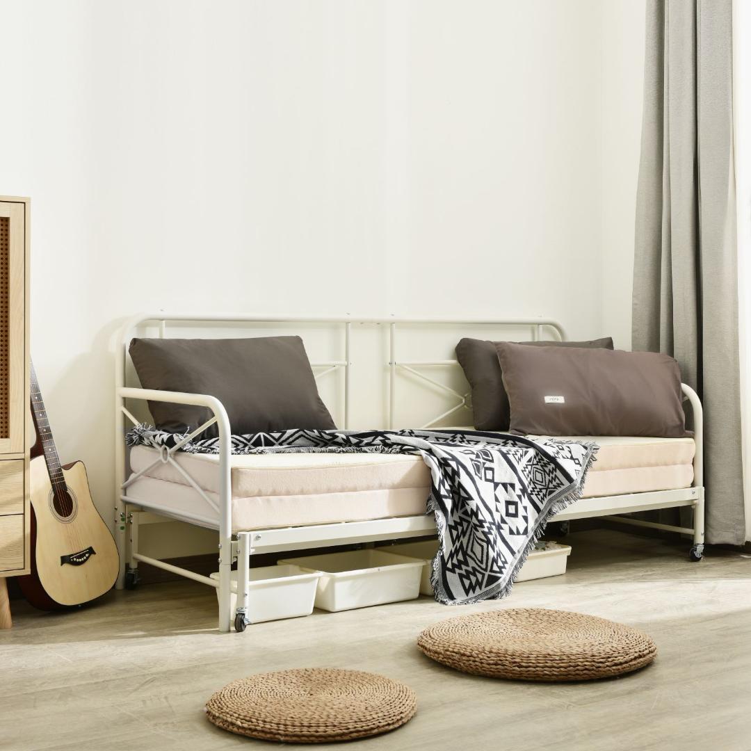 デイベッド フレーム パイプベッド シングルベッド ソファベッド 伸長式ベッド
