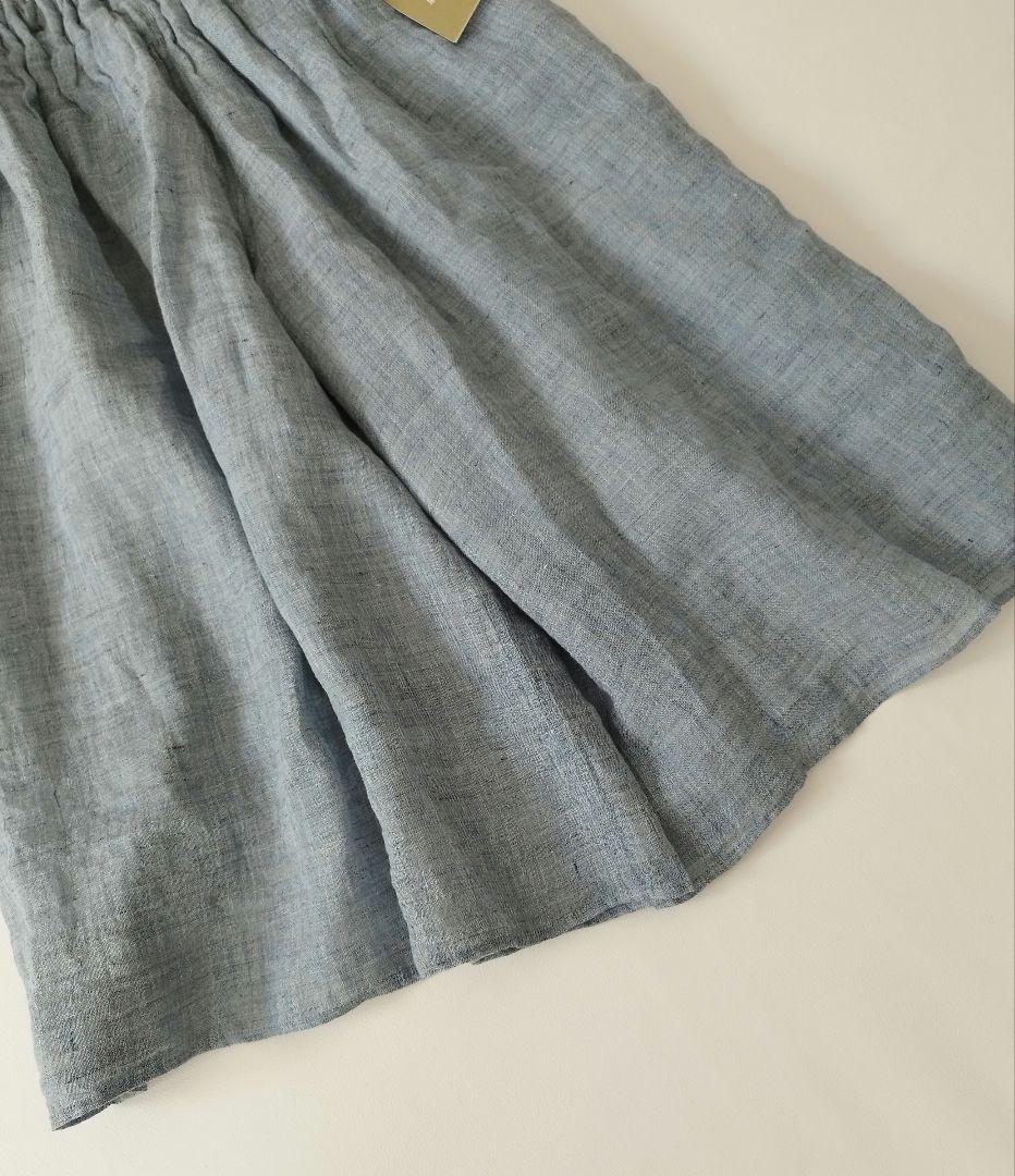 【タグ付き未使用品】中川政七商店 麻のかや織 キュロット ブルー リネン100%